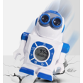 thumbnail image 4 of Reloj despertador de proyección de robot espacial creativo Reloj de dibujos animados divertido Reloj despertador robot (azul y blanco), 4 of 5