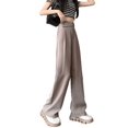 thumbnail image 4 of Wyobmus Womens Wide Leg Dress Pants High Waisted Light Colored Narrow Cut Straight Pants Khaki, 4 of 4