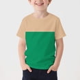 thumbnail image 2 of yillto Boys Short Sleeve Shirts Color Block Summer Loose Tee Round Neck Casual Trendy Tshirts for Kids, 2 of 6