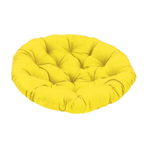 Cojín de asiento para exterior, redondo, de ratán, para silla colgante, para columpio Amarillo