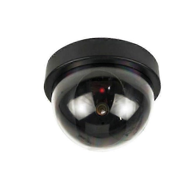 Dummy Security Dome Cameras with Flashing LED Lights Black(2pcs, black)