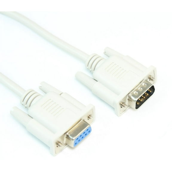 10ft Serial Cable, DB9/DB9 RS232 Male to Female EXTENSION Cable
