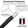 thumbnail image 3 of 2 AWG Battery Cables with Terminals, Positive and Negative Wires Pure Copper, Auto, Solar Power Inverter, Welding, Golf Cart, Motorcycle (Red and Black, 5 FT (60 in), 1/4" Lugs on Both Ends, 2pcs), 3 of 6