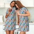 thumbnail image 4 of Pofeuu cartoon Elephant Print Women's Loose Fit Short Sleeve Nightgown, Comfortable Sleep Dress for Women, Casual Lounge Sleepwear, Soft Cotton Sleep Dress, 4 of 6