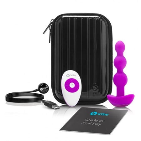 b-Vibe Triplet Rechargeable Télécommandé Perles Anales Vibrantes Bouchon Fuchsia