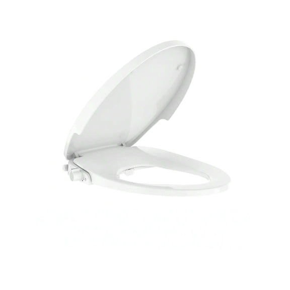 EastVita 19 inch Elongated Multifunctional bathroom Bidet Toilet Seat Non Electric Dual Nozzle Bidet Attachment with Soft Close Lid Feminine Hygiene Toilet Seat Cover for Women Easy Install White