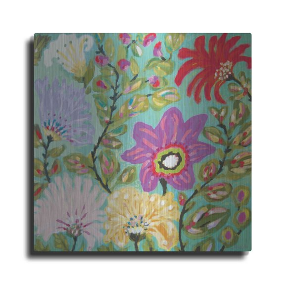Luxe Metal Art 'Liberty Garden' by Karen Fields, Metal Wall Art, 24"x24"