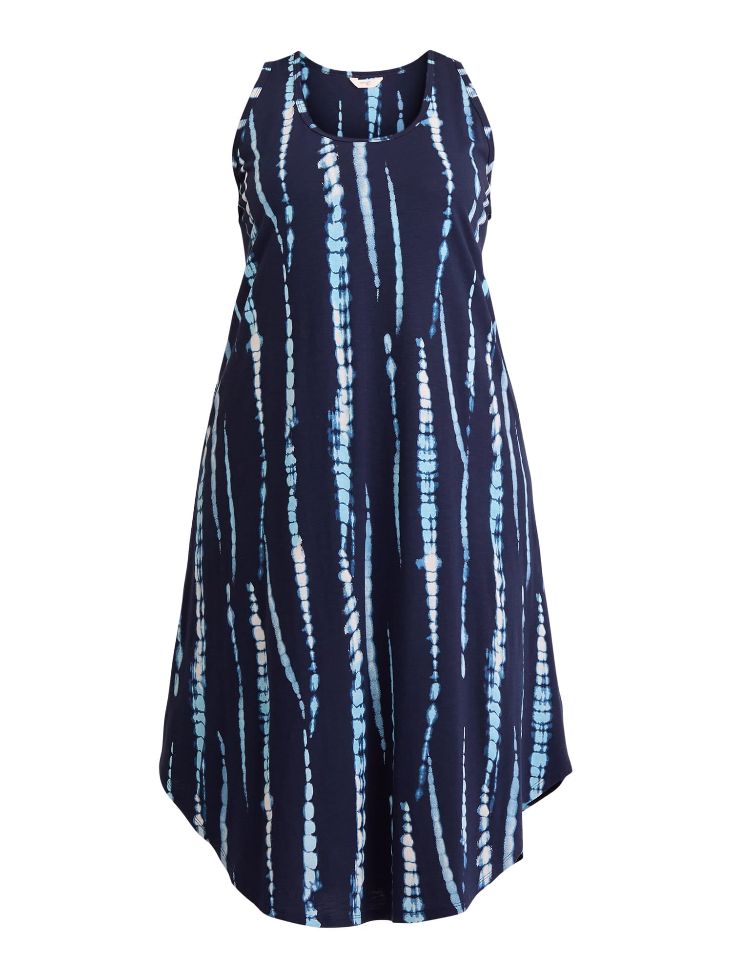 Terra & Sky Women's Plus Size Cotton Tie-Dye Tank Dress, Sizes 0X-5X