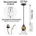 thumbnail image 3 of FSLiving Can Lights Retrofit Recessed Light Instant ON Pendants Compatible E26 Adapter for 4-5 in Mini Mosaic Stained Art Glass Adjustable Height Dimmable T24 Connector Conversion Kit for Kitchen, 3 of 7