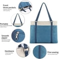thumbnail image 5 of Women Laptop Tote Bag Work Light Patchwork Canvas 15.6" Tote Wallet Blue, 5 of 5