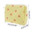 thumbnail image 2 of Unique Bargains Quilted Stripe Strawberry Square Medium Makeup Bag for Travel Yellow Polyester, 2 of 6