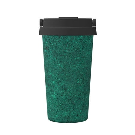 

Xecao Teal Marble Pattern Insulated Coffee Mug with Handle & Flip Thermos Mug Water Bottle Coffee Tumbler Cup
