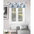thumbnail image 2 of Coastal Christmas Kitchen Curtain Valances for Windows Farmhouse Short Curtains, Beach Coral Snowman Xmas Tree Blue Wood Rod Pocket Valance Curtain for Bedroom Cafe Living Room 56"x16", 2 of 8
