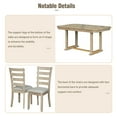 thumbnail image 6 of Harper & Bright Designs Solid Wood Dining Table Set with Bench for 6, 6 Pieces Kitchen Table and Soft Cushion Chairs Set and Wood Grain Pattern Tabletop Rectangle Table, Natural Wood Wash, 6 of 12