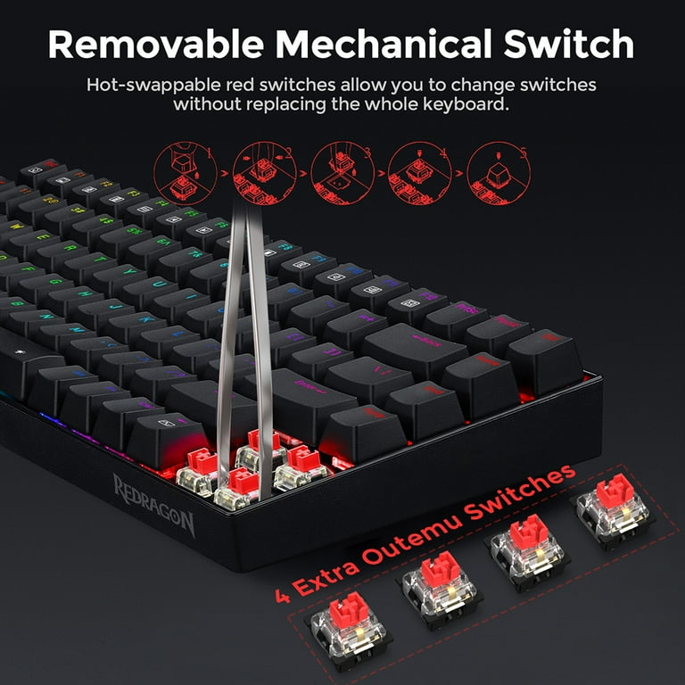Redragon K629-RGB Phantom RGB  Backlight Mechanical Gaming keyboard 84 keys Red Switch
