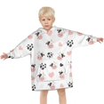 thumbnail image 3 of White Cow Heart Pattern Blanket Hoodies for Kids 6-13YR Oversize Wearable Blanket Hoodies for Boys Girls Teens, 3 of 7