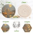 thumbnail image 5 of BZSMCE 6Pcs Drink Coasters With Holder 3.94Inch The Castle by Night Creative Coil Coaster Coasters Colors Absorbent Coasters for Drinks Coasters Set Thicken Heat for Home Table, 5 of 7