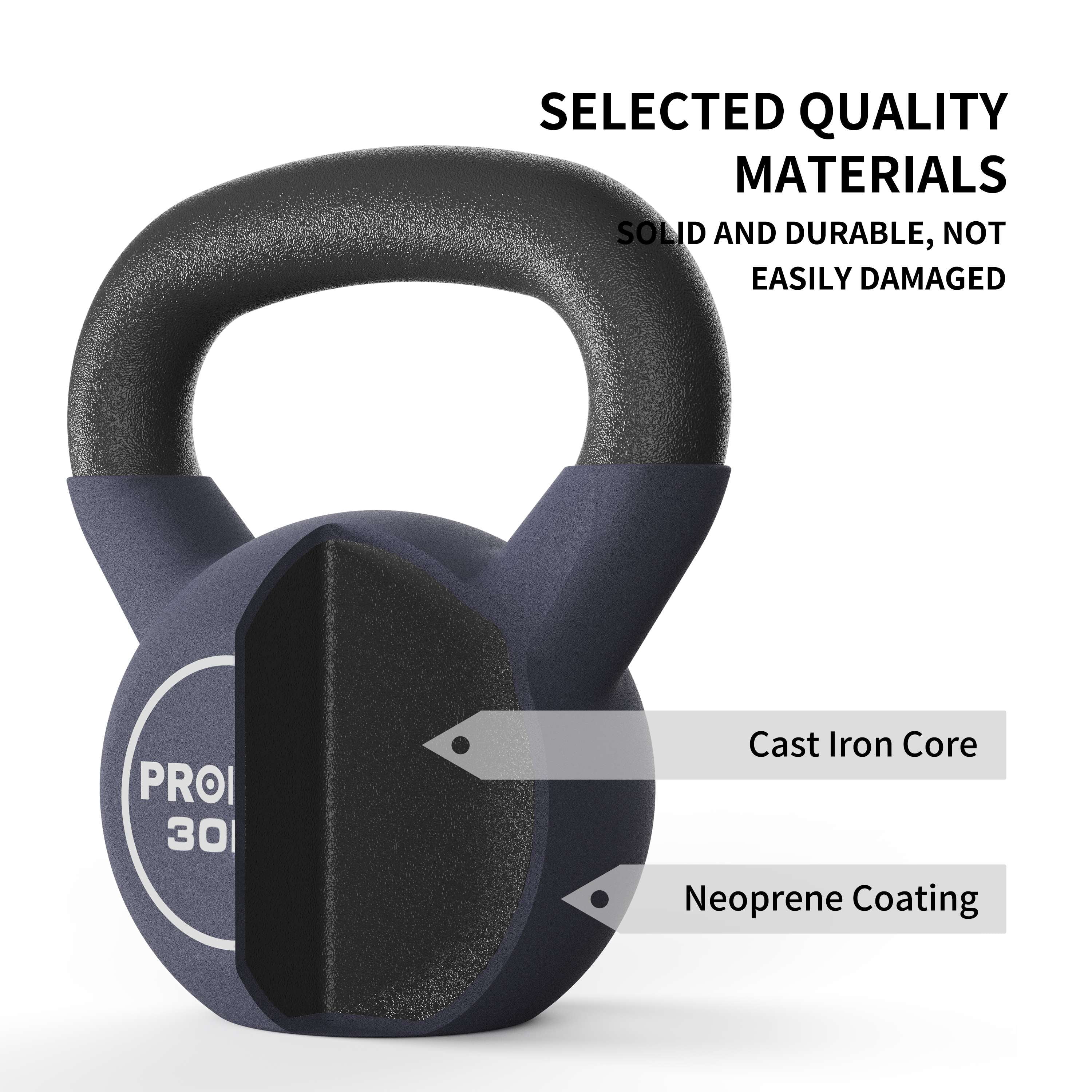 PROIRON Neoprene Coated Kettlebell 30Lb, Single