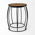 thumbnail image 2 of Pemberly Row 20x26 Set of Two Round Top Brown Wooden Nesting Accent Tables, 2 of 9