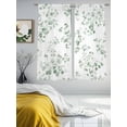 thumbnail image 3 of Tropical Foliage Sheer Curtains 72 Inch Length 2 Panels Set, Sage Green Botanical Spring Foliage Voile Window Treatment Rod Pocket Curtains Sheers Drapes for Bedroom/Living Room/Kitchen 52"x72"x2, 3 of 7