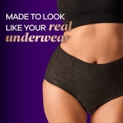 Always Discreet Boutique Incontinence Underwear, Maximum Protection, L, Black, 10 Count