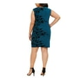 thumbnail image 2 of JESSICA HOWARD Womens Teal Sleeveless Above The Knee Sheath Dress Plus 16W, 2 of 4