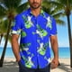 thumbnail image 1 of Blusa y camisa de manga corta con cuello vuelto para hombre, blusa informal de moda con botones estampados, blusa de manga corta con cuello vuelto, blusa de poliéster para hombre, 1 of 6