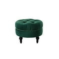 thumbnail image 3 of Ottoman Rond Capitonné Accents Clous Vert Sapin, 3 of 8