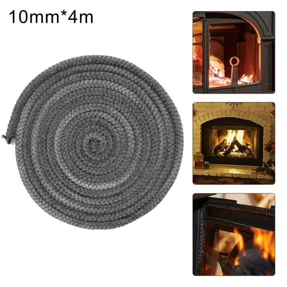 10mm Fiberglass Rope Seal Black Stove/Fire Rope Wood Burning Stove Log Burner Door Seal High Temperature Fireproof Sealing Rope