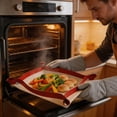 thumbnail image 6 of Silicone Baking Mat Convertible Oven Liner with Snap Corner Non‑Stick Reusable Baking Tray for Cookies Macarons Bread Pizza Home Baking Red 11.81x15.75x0.03Inch, 6 of 7
