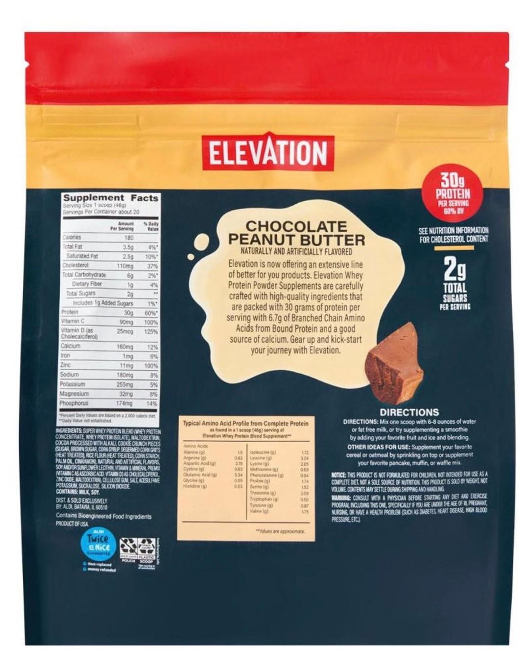 Elevation Blend Oatmeal Cookie and Chocolate Peanut Butter 30g 32oz