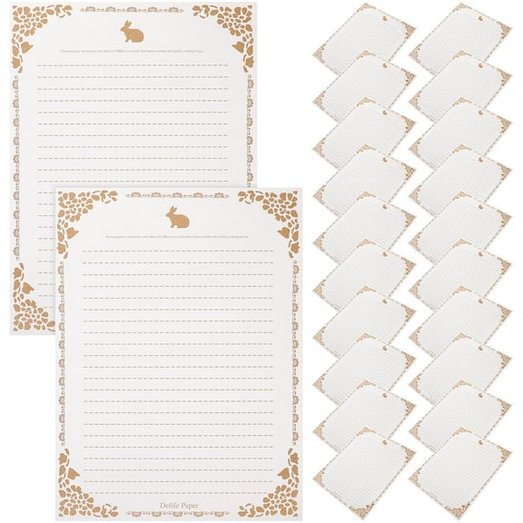 FRCOLOR 50 Sheets Retro Literary Letter Paper Blank Patterned Decor