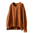 thumbnail image 1 of Duoif Cardigans pour Femmes, Veste en Coton Tricoté, Vêtements d'Automne Rétro Littéraire Ample Décontracté à Manches Longues Marron m, 1 of 9