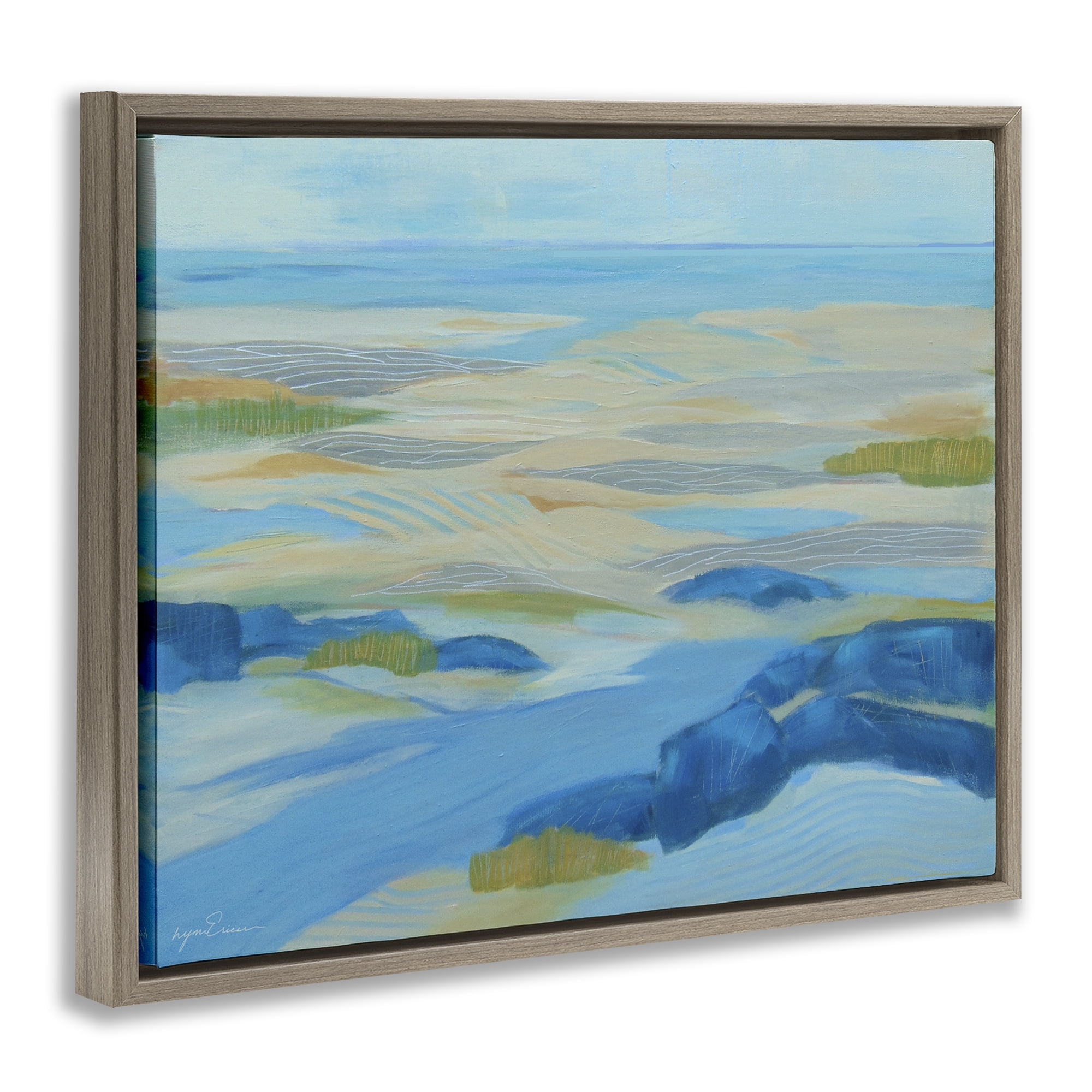 Stupell Industries Coastal Walk Among Dunes Brown Framed Floater Canvas Wall Art, design by Lynn Ericson Fine Art