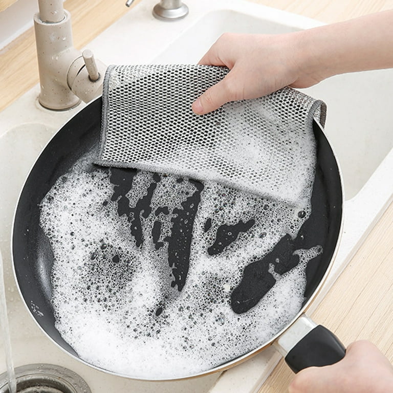 Multifunctional Non-scratch Wire Dishcloth Versatile Dishwashing Rag  Reusable