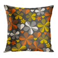 thumbnail image 1 of BOSDECO Colorful Geometry Retro Orange and Yellow Color 60S Flower Geometric Floral Pattern 1960S 1970S 80S Pillowcase Pillow Cover Cushion Case 16x16 inch, 1 of 1
