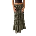 thumbnail image 2 of Cargo Skirts y2k Clothes Women Solid Color Elastic Low Waist Ruched Long Skirt Grunge Aesthetic Skirt Streetwear-As photo shows-M, 2 of 7