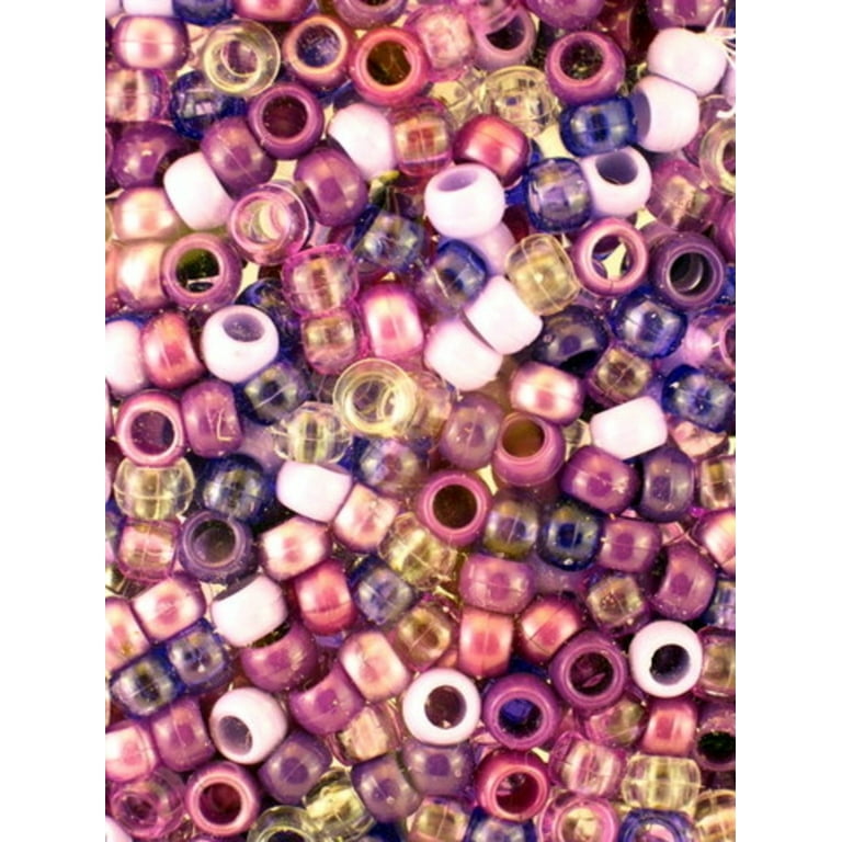Eden Unisex Pony Hair Braiding or Plastic Crafting Beads - Approximately  700 Pcs. (Pink Mix) 