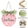 thumbnail image 2 of Pink Easter Eggs Flower Welcome Sign Farmhouse Front Porch Door Hanging Welcome Wreath for Holiday Wall Home 12 X 12 in Home Decor, 2 of 7