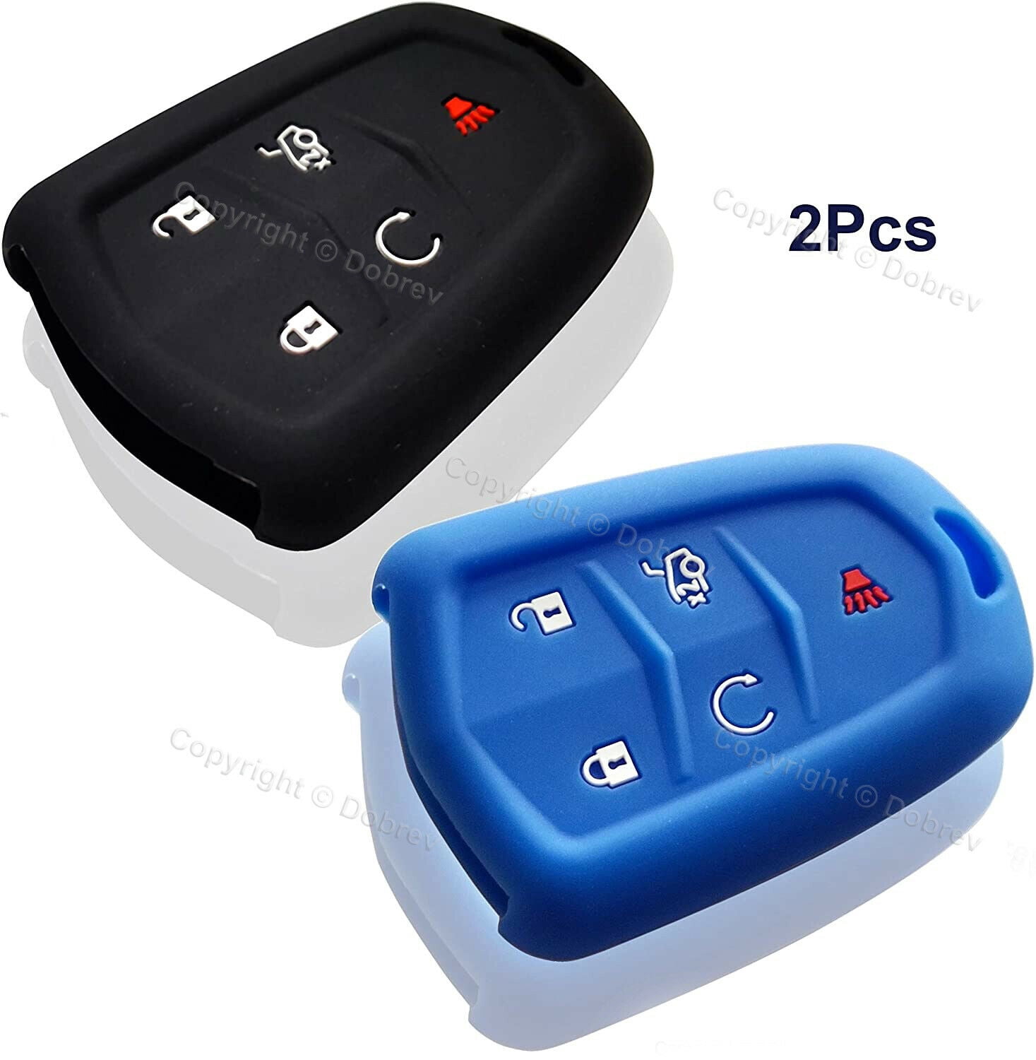 Key Fob Cover For CTSV XTS: 5 Buttons Silicone Remote Case - View #10