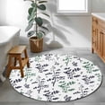 thumbnail image 3 of Round Area Rug 3.3 Ft, Green Grey Botanical Washable Non-Slip Circle Carpet for Living Room/Bedroom, Watercolor Spring Floral Summer Leaf Low-Profile Small Kitchen Mats Collection Rugs for Indoor, 3 of 8