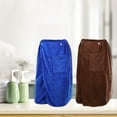 thumbnail image 3 of Unique Bargains 2 Pcs Men's Bath Wrap Towel Body Wrap for Shower Spa Adjustable Robes Blue Brown 70x140cm, 3 of 5