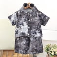 thumbnail image 2 of Staki Boys Fashion Boys Hawaiian Outfit 2Pcs Set Summer Beach Button-Down Shirt Top + Shorts for Kids,9-10 Years, 2 of 7