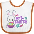 thumbnail image 3 of Inktastic My 1st Easter with Bunny and Easter Basket Girls Baby Bib, 3 of 4