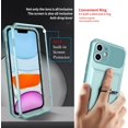 thumbnail image 4 of AmPm iPhone 11 Case Military Shockproof with Sliding Card Slot Magnet Rotatable Kickstand Ring Holder Protective iPhone 11 Phone Case (Blue), 4 of 7