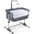 thumbnail image 1 of Costway Cuna Portátil para Bebés y Niños con Altura Regulable y Barra Lateral Desmontable Gris Oscuro 97 x 71 x 68-85 cm, 1 of 10