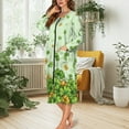 thumbnail image 5 of Yuyamidu St. Patrick's Day Womens Robes Green Leaf Long Nightgown Fashion Zipper Front Bathrobe for Women Casual Long Sleeves Robe Sleepwear Size 3XL Soft Dressing Gown with Pockets, 5 of 7