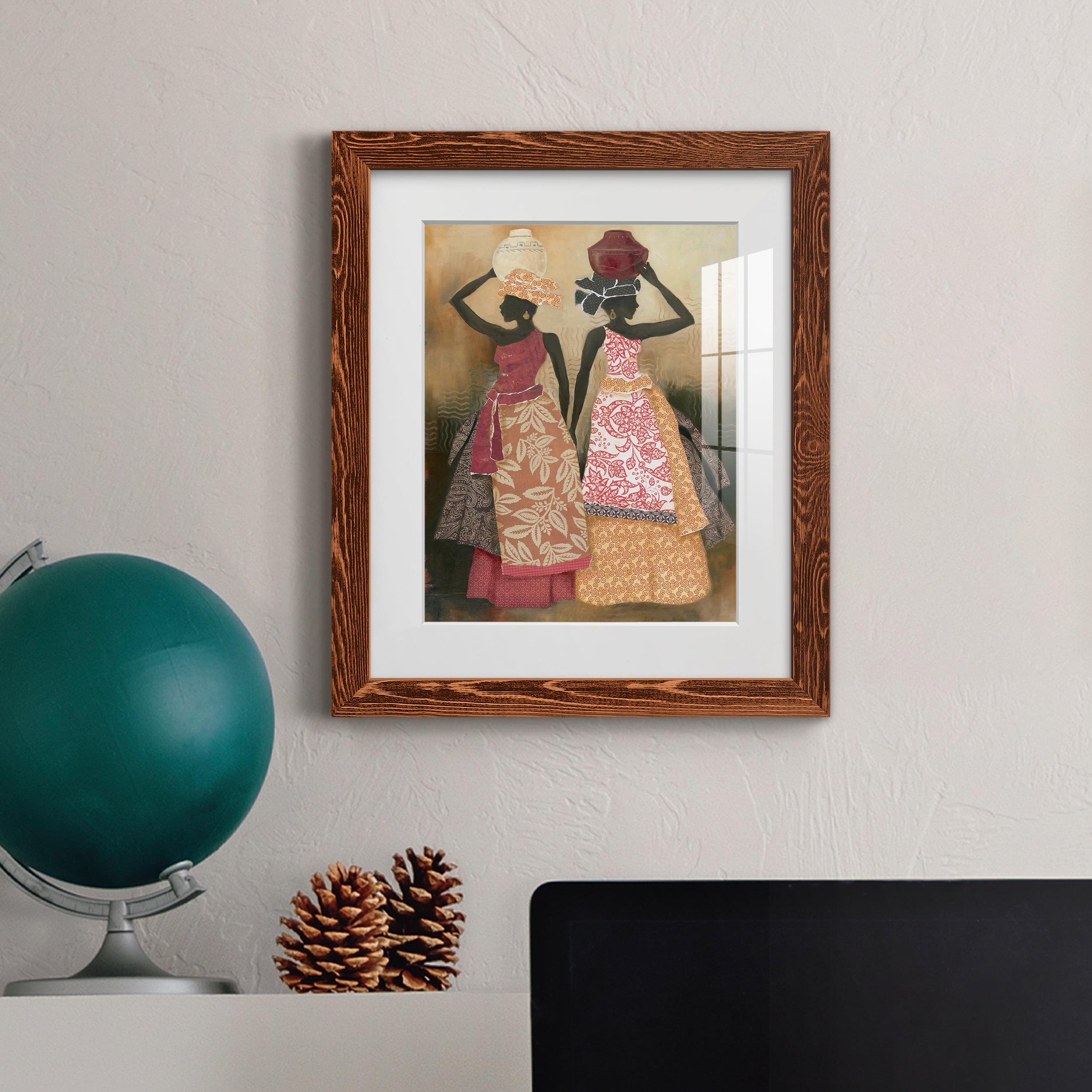 Village Women II - Premium Framed Print - Ready to Hang - 17 x 20 - Maple Frame