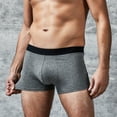 thumbnail image 3 of zeranth Men Boxers Elastic Soft Mid Waist Anti-septic Solid Color Breathable U Convex Seamless Plus Size Men Underpants Underwear, 3 of 7