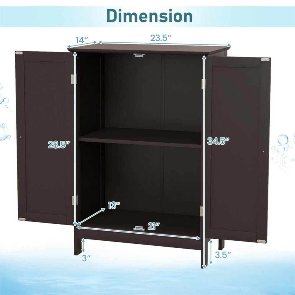 Finihen Bathroom Storage Cabinet, Bathroom Floor Cabinet, Bathroom Floor Storage Double Door Cupboard Cabinet, for Bathroom, Living Room, Bedroom, Kitchen, Brown Finihen Bathroom Storage Cabinet, Bathroom Floor Cabinet, Bathroom Floor Storage Double Door Cupboard Cabinet, for Bathroom, Living Room, Bedroom, Kitchen, Brown